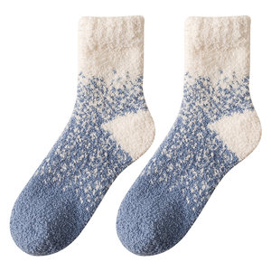 
Coral velvet socks for men with plush plush plush home floor in autumn and winter warm plush sleeping Christmas sleeping stockings