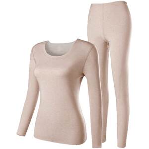 
Cashmere Silk Thermal Underwear Women's Bottoming Shirt German Velvet Heating Seamless Top Plus Velvet Autumn Clothes Autumn Pants Set Winter