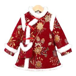 New Year's Greetings Clothing For Girls, Tang Suit, Han Clothing, Winter Clothing, One-year-old Dress, Baby Girl, Chinese Style Cheongsam, Children's New Year's Clothing