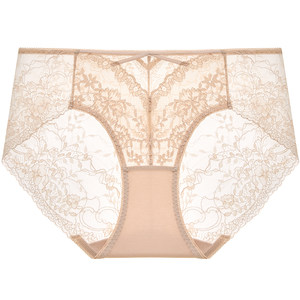 
129 yuan 2 pairs of Manifen bright red mid-low waist briefs sexy lace underwear women's thin inner underwear