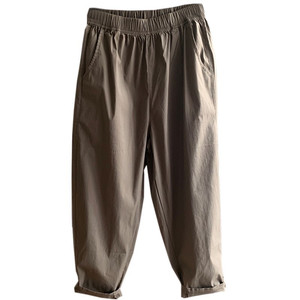 Yinmu 99637 Summer thin, fast dry loose, large size pear -shaped commute, thin waist, high waist Haron radish pants nine points