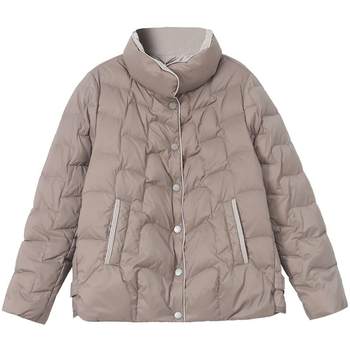 
Middle-aged mother down jacket winter clothing 2025 new brand middle-aged and elderly women short style and thin winter jacket