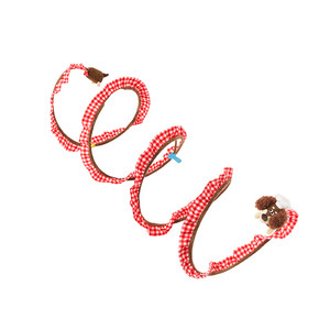 
Zeze cat tunnel spring toy red plaid fabric lace pet self-pleasure relief toy avoid cat cat supplies