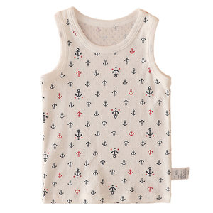 Summer children's pure cotton vest boys thin bottom shirt baby sleeveless T -shirt little boy suck sweat and breathable column
