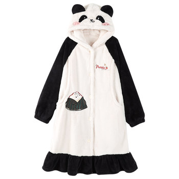 Bear Velvet Pajamas Maternity Pajamas Autumn and Winter Confinement Clothing Postpartum Thickened Coral Velvet Nursing Home Clothing for Women