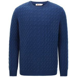 
Pipi Dog's new style thickened crimping men's pullover cashmere sweater round neck knitted pure cashmere sweater