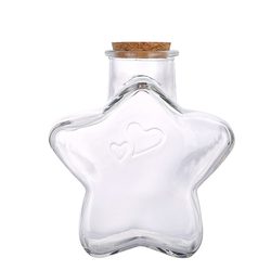 Glass wishing bottle storage bottle rainbow bottle empty bottle lucky star origami star luminous starry sky five-pointed star collection