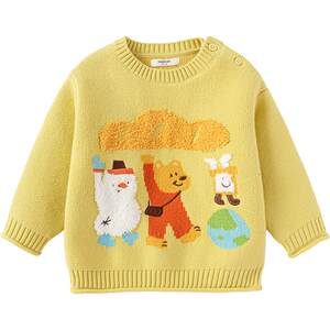 
Balabala baby knitted sweaters for boys and girls, autumn and winter children's clothing, children's pullovers, baby thick