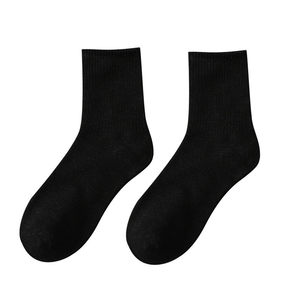 Black and white socks Ladies Midtime Stockings Spring and Winter Thin Stockings Men's Pure Pure Poetry Packing socks