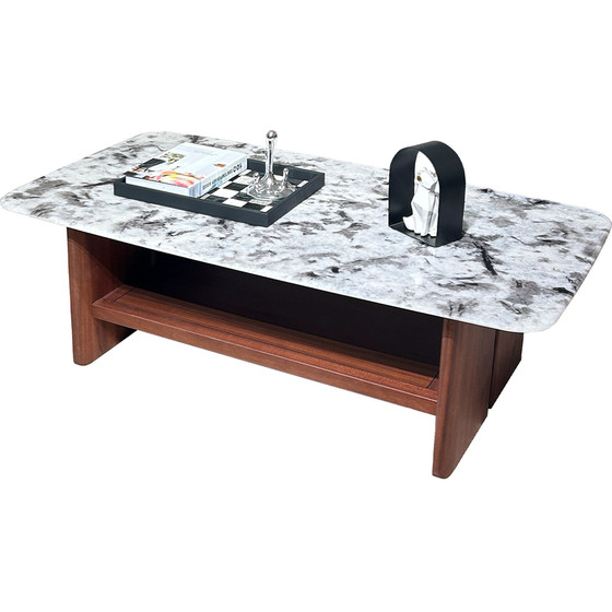 
Modern simple solid wood coffee table living room home tea table light luxury super crystal stone office tea table small apartment 2026 new style