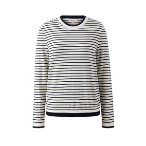 
[100% Merino Wool] Eland Sweater Women's Contrast Color Round Neck Thin Long-Sleeved Top Spring