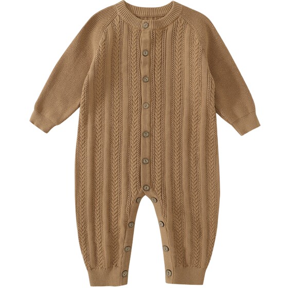 
Baby knitted sweater jumpsuit, spring and autumn, small month-old children's outing clothes, men's and women's sweaters, baby spring clothes