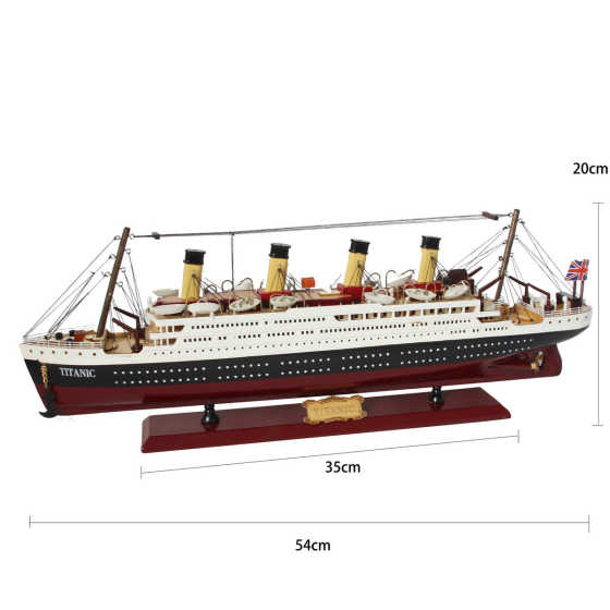 帆船仿真y轮船木质成品装饰品游轮客厅家居泰坦尼克号精品摆件模