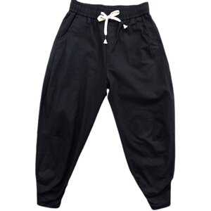 
Spring and summer casual pants for men, Korean style small-footed harem pants, youth trendy versatile leggings, cotton and linen thin nine-point pants