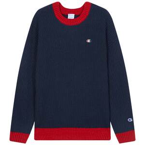 
Champion sweater for women in spring couple color-blocked sweater round neck casual long-sleeved loose sweater for men