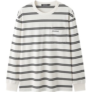 
gxg.jeans men's multi-color contrasting stripes fashionable loose round neck long-sleeved T-shirt for men spring and autumn hot sale