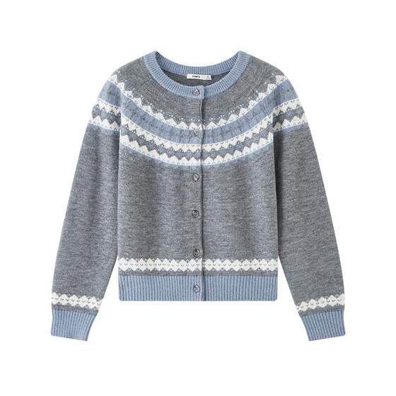 
Sanfu Fair Isle Sweater Women's 2025 New Winter Loose Round Neck Cardigan High-Quality Top Women's 515009