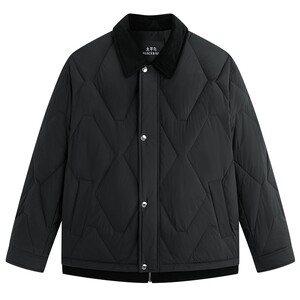 
PEACEBIRD Men's Workwear Down Jacket Winter Corduroy Lapel Trendy Short Warm and Coldproof Jacket for Men