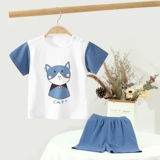 Летняя одежда для мальчиков, комплект, детские хлопковые тонкие летние шорты для новорожденных, короткий рукав