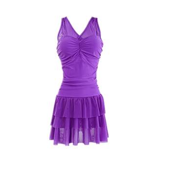 Sanqi conjoined skirt -type steel pallets gathered swimsuit
