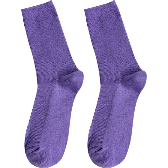 
Starting Korean socks Korea Dongdaemen versatile solid color socks net-king candy color medium socks color stacked socks for women