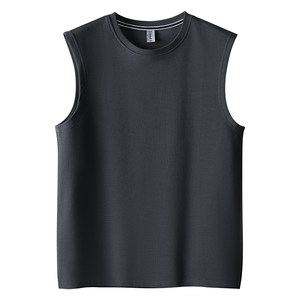
Heavy cotton summer trendy loose vest men's vest short-sleeved sports fitness basketball beach sleeveless men's T-shirt