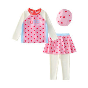 Children's swimsuit girls split long -sleeved long pants training swimwear girl baby fast dry sunscreen vacation swimwear
