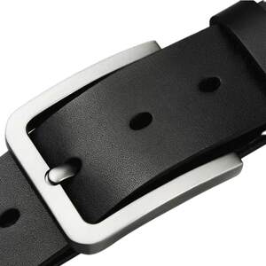 Pure leather needle buckle belt men's leather punching belt full casual fashion trend retro