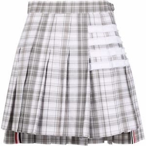 
[Autumn and Winter Sale] THOM BROWNE Women's Four Stripes Oxford Cotton Pleated Skirt