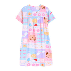 Long MM200*0.5kg Summer Short Sleeve Artificial Cotton Dress Loose Loose Dialing Maternal Women's Home Furnishing