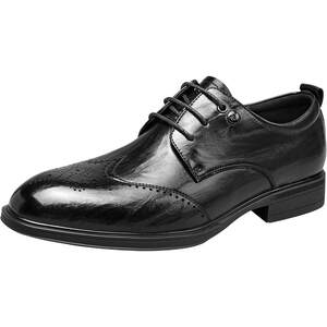 
HLA/Hailan House Men's Shoes New Spring Popular Pointed Toe Carved Brogue Shoes Formal Business Wedding Leather Shoes
