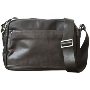 
LANSPACE Nylon leather shoulder bag men's crossbody bag shoulder bag black simple casual bag cloth bag