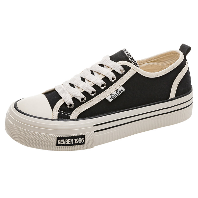 Humanistic Women's Canvas Shoes Spring 2023 Black