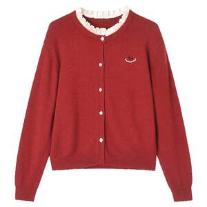 
Outlets counter genuine HZ winter clothing 2025 new sweet, cute and comfortable wool cardigan sweater for women