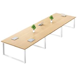 
Solid wood conference table modern minimalist conference room table and chair combination rectangular long table workbench office desk