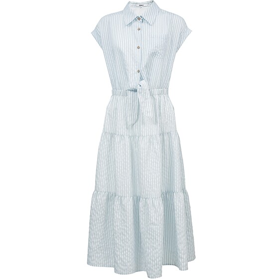 
ONLY2026 summer new style cuffs hollow skirt knotted fake two-piece shirt cake dress for women