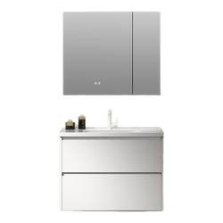 Stainless steel bathroom cabinet customized ceramic integrated basin washbasin Foshan bathroom washbasin cabinet combination waterproof