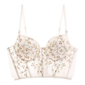 French sexy lace underwear female internally wearing memory soft steel rings small chest gathered vest -style bras suits
