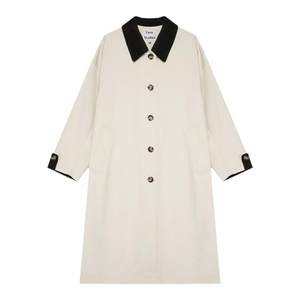 
Fano 2025 autumn French retro contrast long windbreaker high-quality corduroy coat coat for women