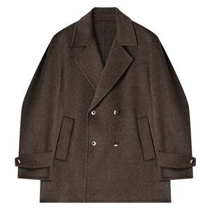 w2x short notched leader tie decorated double-sided woolen coat men's short casual suit jacket trendy