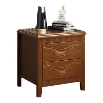 
Solid wood bedside table with locks for bedroom household small decoration