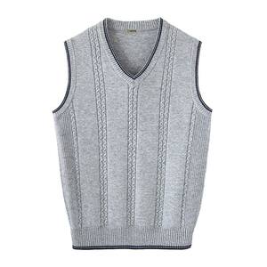 
Woodpecker wool vest men's spring and autumn V-neck solid color sleeveless sweater cashmere vest knitted sweater men's clothing