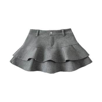 Space-sensing ultra-short and fluffy skirt~ Lotus leaf lace short skirt A-line slim women's spring and autumn new high-waist cake skirt
