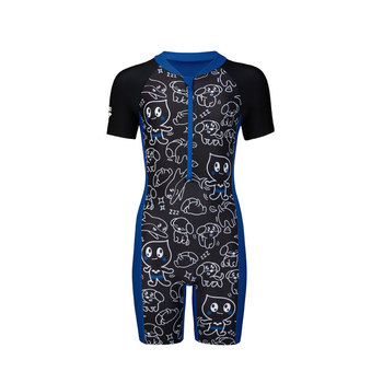 Children's short -sleeved sunscreen swimsuit Arena conjoined body
