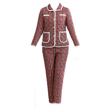 
New velvet and thickened cotton coat and trousers suit for middle-aged and elderly people