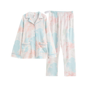Fenteng clothing pure cotton lactation moon service summer thin postpartum pregnant women spring and summer feeding large size pajamas suite
