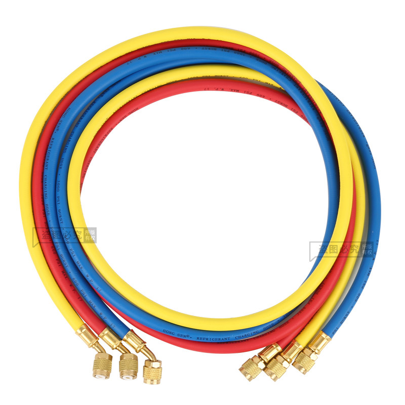 Shanrya Tubo Flessibile Per Refrigerante 1/4 Pollice – Set Da 3 Tubi (Blu, Rosso, Giallo) – 150 Cm Per Aria Condizionata