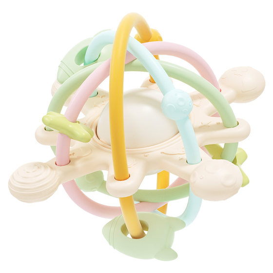 
In the Manhattan hand-catching ball baby toy silicone grinding teeth glue baby 3 to 6 months old rattle 0-1 year old