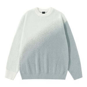 
Mope broken code clearance gradient striped sweater men's winter round neck pullover long-sleeved sweater thermal inner wear