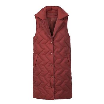 Autumn and winter new products long suit collar down cotton vest
